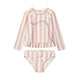 Liewood peldkostīms meitenēm Divdaļīgs Dagny Y/D svītru Sorbet rose / Creme de la creme
