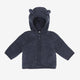 Huttelihut Bērnu merino vilnas jaka ar kapuci un ausīm Ombre Blue Melange