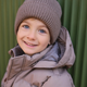 En Fant Bērnu adīta cepure Beanie ar oderi Pine Bark